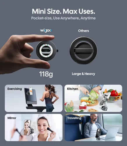 Miniatura 9 de Wigoo Magsafe - Soporte magnético de vacío para teléfono para automóvil [succión de 80 libras y 3000 gf magnético] Soporte de teléfono ajustable