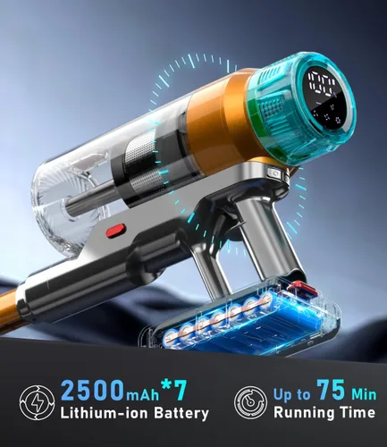Miniatura 4 de MBYULO Aspiradora inalámbrica, 580 W 50 Kpa, potente aspiradora de palo, batería recargable de hasta 70 minutos, aspiradoras para el hogar