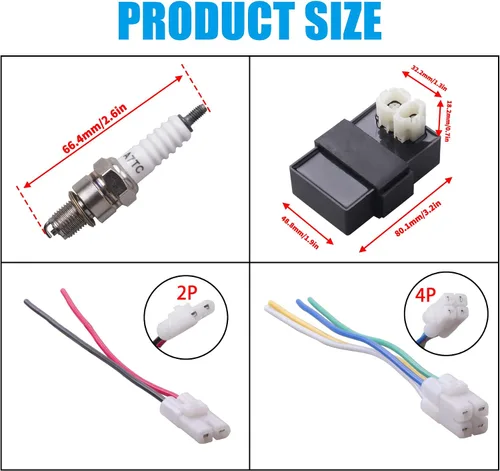 Miniatura 4 de JINGKE Caja CDI de 6 pines DC para GY6 de 4 tiempos 50cc 125cc 150cc, para scooter, ciclomotor, Taotao, ATV, Quad, Go Kart, Moto (DC-GY6)