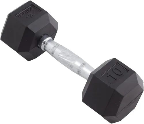 Body Sport Mancuerna hexagonal con revestimiento de goma, individual – Mancuernas para ejercicios – Equipo de entrenamiento de fuerza – Accesorios