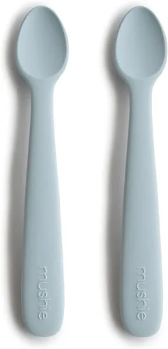 Miniatura 16 de mushie Cucharas de silicona para bebés Paquete de 2 (rubor/arena cambiante)