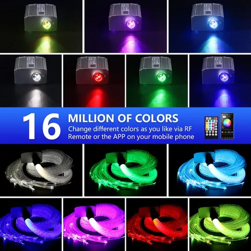 Miniatura 9 de AKEPO Luces sensoriales de fibra óptica para sala sensorial de autismo para niños, 10 W RGBW parpadeo+respuesta musical+control de aplicación