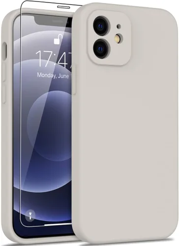 Miniatura 115 de DEENAKIN Funda de silicona compatible con iPhone 12 con protector de pantalla, mejora la protección de la cámara, funda protectora suave y flexible