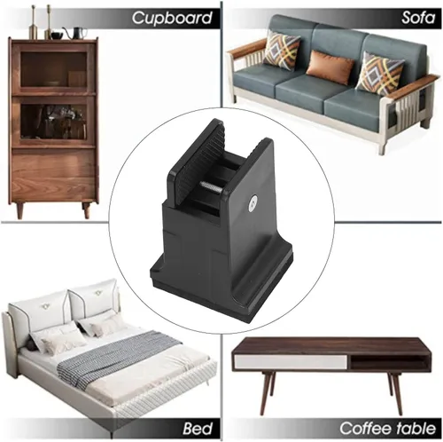 Miniatura 3 de 4 elevadores de cama, elevador de goma para muebles, bloques de cama elevados, elevadores de sofá, mesa de escritorio, almohadillas de elevación