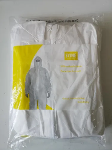Miniatura 7 de SYINE Traje protector desechable con capucha, overol de pintor, material SF para trabajos de limpieza de pintura en aerosol, paquete de 3