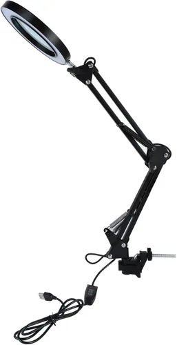 Miniatura 8 de Lámpara de aumento LED con abrazadera, 2.200 lupa regulable súper brillante con luz y soporte, lámpara de lupa de brazo giratorio ajustable