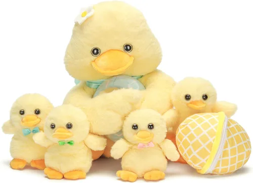 Miniatura 13 de IKASA Muñeco de peluche de mamá gato, juguete de peluche suave y abrazable de 16" con pequeños mini bebés gatitos, regalos para niños, niñas y niños