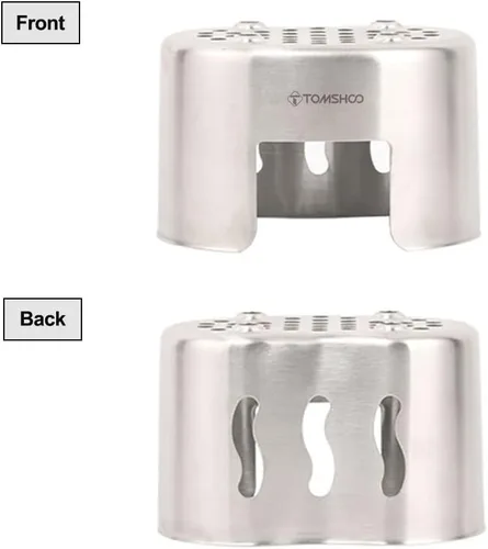 Miniatura 4 de HUIOP Soporte para tazas de cantina, soporte de taza de acero inoxidable, estufa de leña para acampar al aire libre, senderismo, picnic, barbacoa