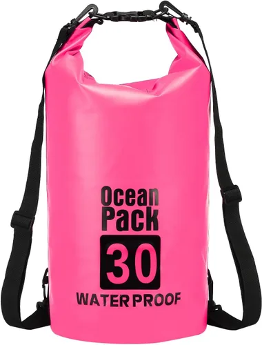 Miniatura 28 de Bolsa seca impermeable, 5 L, ajuste para mujeres y hombres, bolsas a prueba de agua, mochila flotante ligera de almacenamiento en seco con silbato