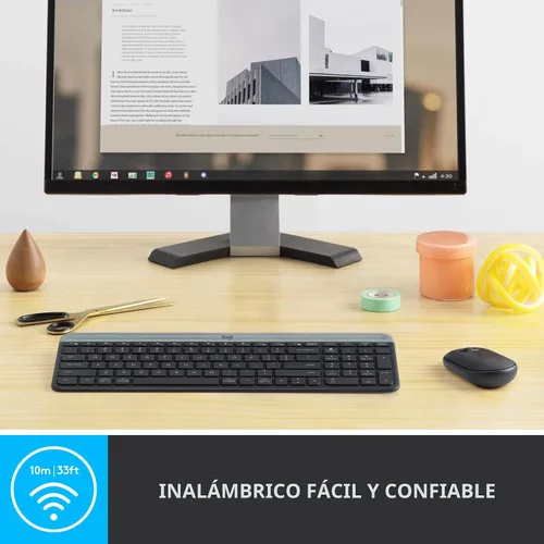 Miniatura 4 de Logitech MK470 - Combo de teclado y mouse inalámbricos delgados - Diseño compacto moderno, ultra silencioso, receptor USB de 2.4 GHz, conectividad