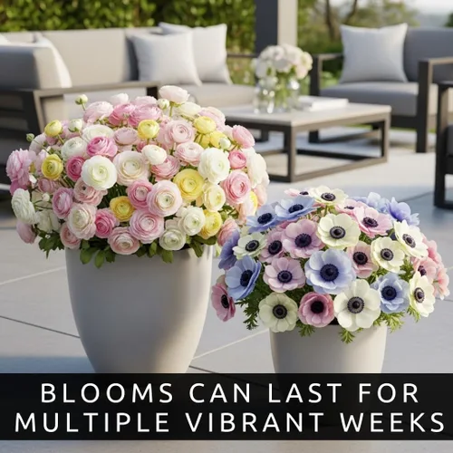 Miniatura 6 de Lovely Day - Mezcla de bulbos de flores de anémona y ranúnculo, bombillas de primera calidad para plantar, colores claros, plantas perennes fáciles