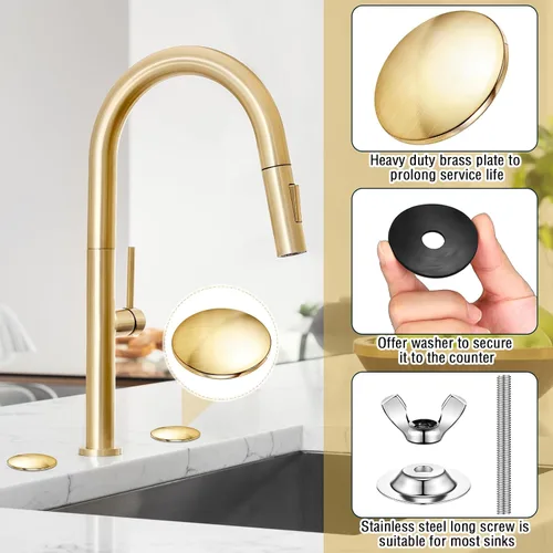 Miniatura 3 de LEIFIDE Tapa de orificio para fregadero de cocina de 2 pulgadas, tapa de orificio de fregadero con grifo, tapón de acero inoxidable, placa de metal