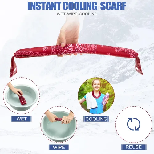 Miniatura 3 de Bufanda refrescante para el cuello de 6 piezas con lazo empapado alrededor del cuello