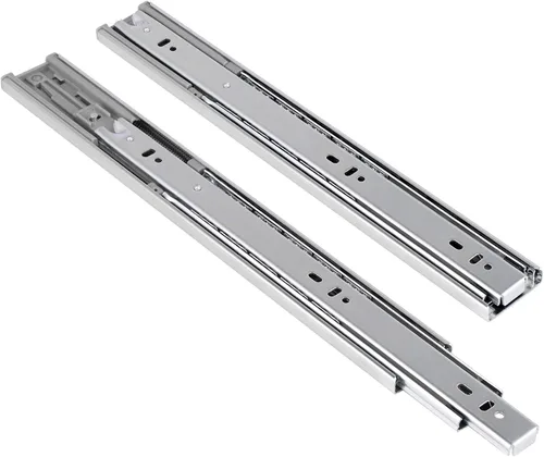 Knobonly - Corredera extensible de soporte lateral completo para abrir 3 cajones plegables, suave, cierre automático