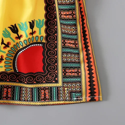 Miniatura 6 de Noubeau Vestido Dashiki africano para niñas pequeñas, vestido de tirantes con volantes, estilo étnico bohemio, ropa de verano para bebé niña