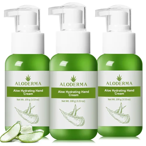 Miniatura 9 de Aloderma Crema hidratante de manos de aloe, tamaño de viaje de 3.5 onzas, crema de manos suave no grasa para manos secas y agrietadas, loción ligera