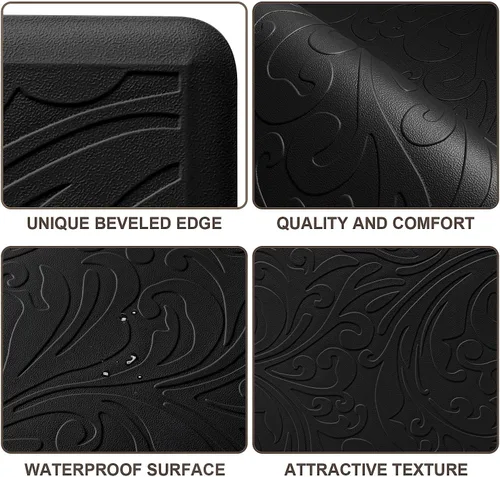 Miniatura 5 de KMAT Tapete de cocina acolchado antifatiga, impermeable, antideslizante, tapete ergonómico cómodo para el hogar, oficina, fregadero, lavandería