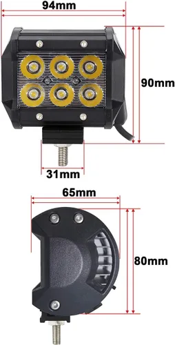 Miniatura 2 de Auxmotec Luces LED verdes de conducción de caza de 18 W, 4 pulgadas, barra de luz para todoterreno, camioneta, barco, tractor, pesca, caza