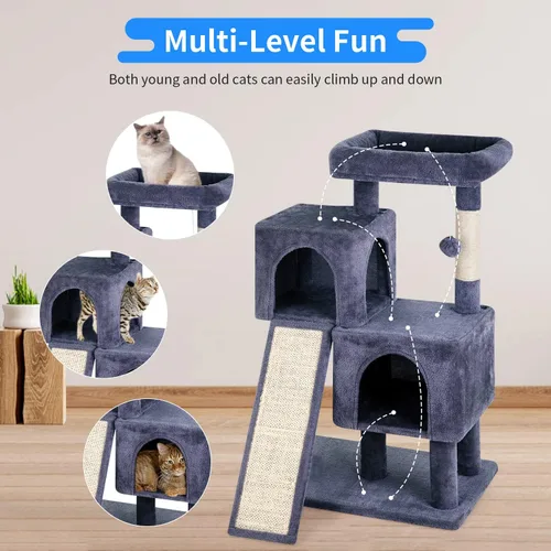 Miniatura 3 de BestPet - Árbol para gatos de 36 pulgadas para interiores, torre para gatos con postes para rascar, mueble de gato de varios niveles, condominio
