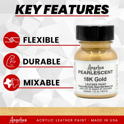 Miniatura 2 de Pintura perlada para cuero Angelus, 18K oro