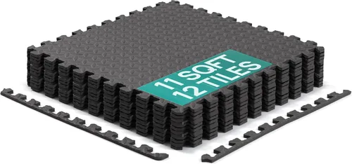 Miniatura 16 de Yes4All Alfombrillas de Espuma para Ejercicio Entrelazadas con Borde – Alfombrillas de Piso Entrelazadas para Equipo de Gimnasio – Baldosas de Piso