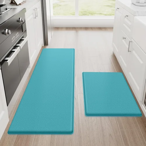 Miniatura 16 de StepRite Tapetes de cocina, 2 tapetes acolchados, antifatiga, para piso, de escritorio, antideslizante, impermeables, oficina, alfombras de 17.3 x