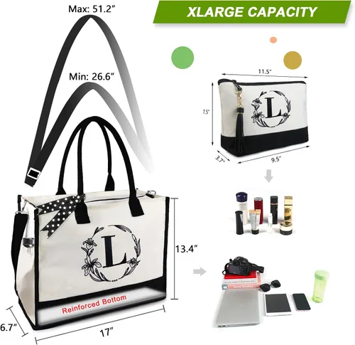 Miniatura 2 de BeeGreen Bolsa personalizada para mujeres, mamá, profesora, amigas, hermana, bolsas de regalo con bolsa de Comestic