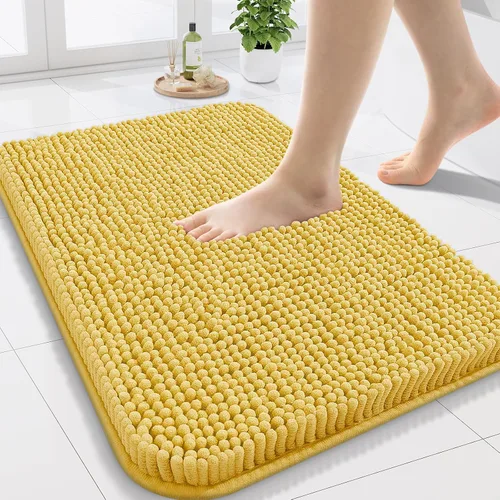 Miniatura 66 de Arotive Alfombras de baño de felpilla extrasuaves y absorbentes, de 24 x 16 pulgadas, lavables a máquina, parte trasera de goma antideslizante