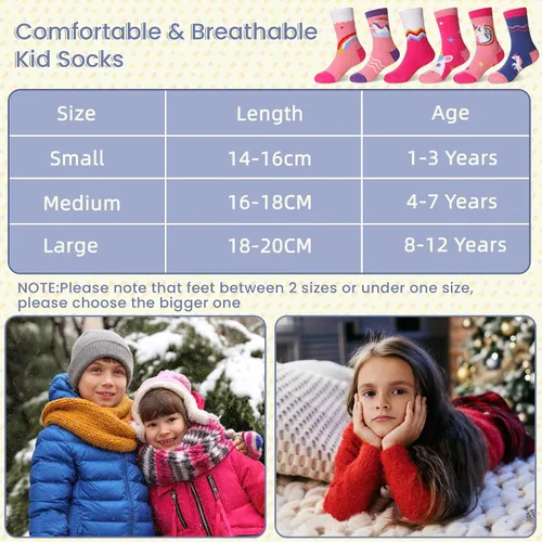 Miniatura 6 de Calcetines peludos para niños y niñas con agarres antideslizantes suaves cálidos acogedores para invierno mullidos para niños y niñas