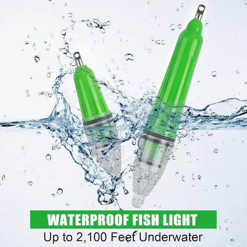 Miniatura 4 de Luz de pesca subacuática, 4 piezas de luz LED de pesca de caída profunda, luz de pesca LED impermeable, luz intermitente de noche, señuelo de pesca