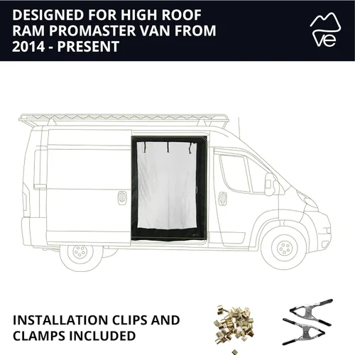 Miniatura 5 de VanEssential Cierre Magnético con Malla para Puerta Corredera Diseñado para Ram Promaster Van