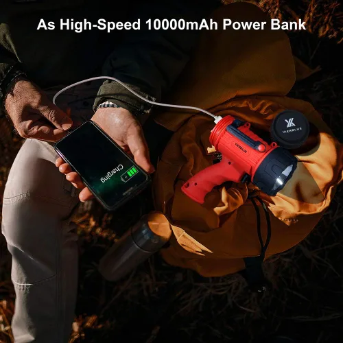 Miniatura 6 de YIERBLUE Foco Recargable con LED de Súper Altos Lúmenes, Linterna de Mano Impermeable IP67 con Filtro de Luz Roja Desmontable, de Larga Duración Rojo