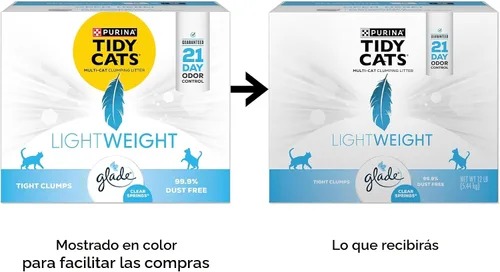Miniatura 2 de Purina Tidy Cats Ligera con Glade Clear Springs Multi-Gato, Aglomerante, Bajo Polvo, Arena Perfumada para Gatos - Caja de 12 lb