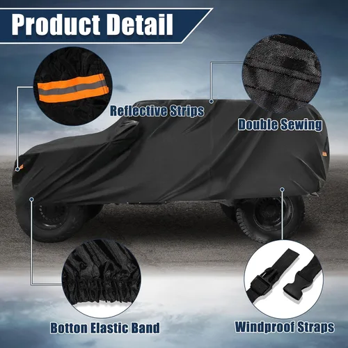 Miniatura 7 de X AUTOHAUX Funda de coche para Jeep Wrangler JK JL YJ TJ 4 puertas 2007-2021 al aire libre, impermeable, sol, lluvia, polvo, viento, nieve