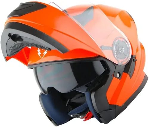 Miniatura 10 de 1Storm Nuevo Casco Modular de Motocicleta con Visera Dual Cara Completa y Luz Trasera LED Recargable: Modular901 Fibra de Carbon Negro