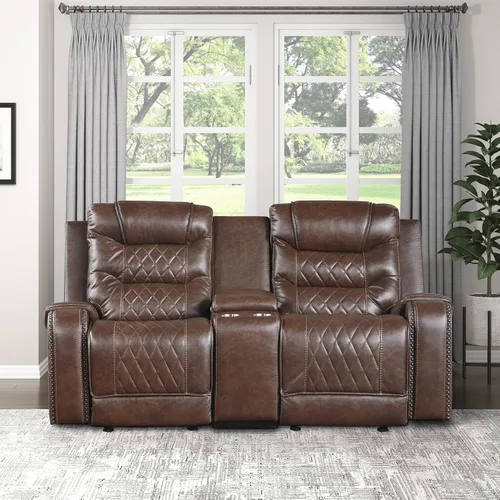 Miniatura 13 de Lexicon Derringer Wall Hugger Power - Sofá reclinable doble, color marrón