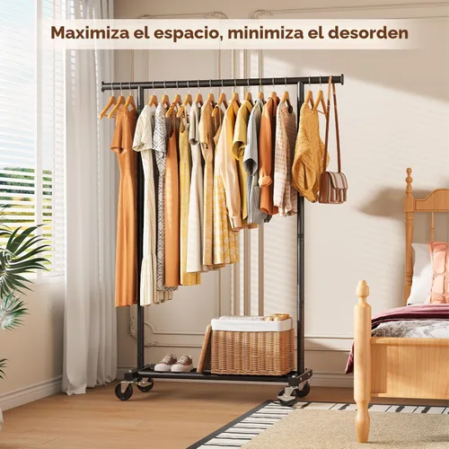 Miniatura 8 de HYSEYY Perchero de Ropa, Perchero de Ropa para Colgar Ropa, Perchero Rodante Resistente Perchero de Abrigos Portátil Perchero de Armario de Metal