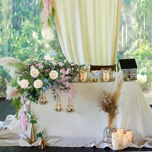 Miniatura 6 de Flores artificiales realistas, 25 piezas de rosas falsas de aspecto real con tallo para ramos de boda, centros de mesa, despedidas de soltera