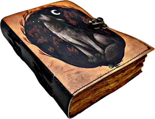 Miniatura 16 de Libro de hechizos en blanco de sombras, diario de grimorio, diseño de gato mágico, suministros de brujería, cuaderno Wiccan hecho a mano, vintage