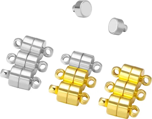 Miniatura 5 de 10 cierres magnéticos para collares, pulseras y cierres para hacer joyas, extensores magnéticos de joyería para mujeres, dorado