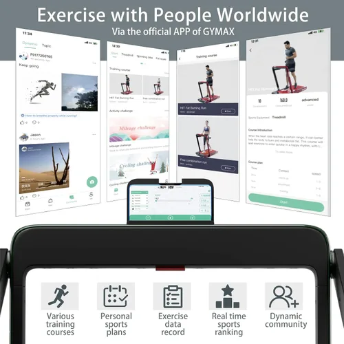 Miniatura 5 de Goplus 2 in 1 Folding Treadmill, 2.25HP Superfit Under Desk Electric Treadmill, Installation-Free with Remote Control, APP Control and LED Display