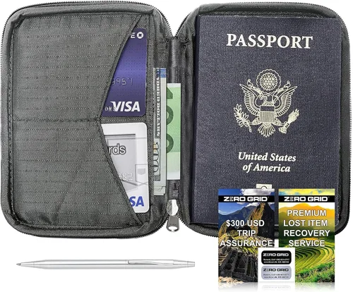 Miniatura 2 de Zero Grid Passport Wallet - Travel Document Holder wRFID Blocking