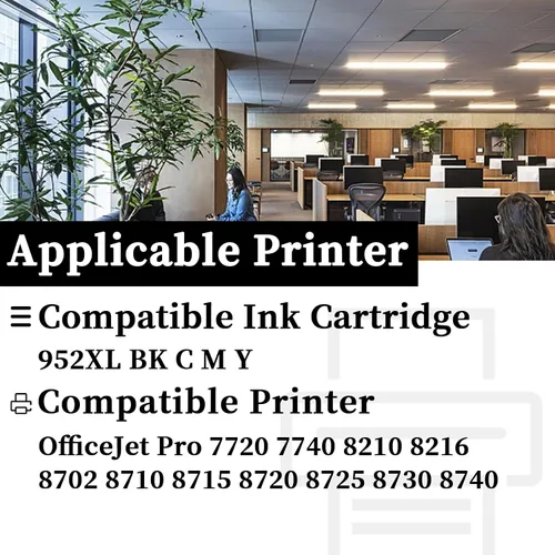 Miniatura 2 de 952XL 952 Cartucho de tinta 952 de alto rendimiento compatible 952XL 952 Cartuchos de tinta para HP OfficeJet Pro 7720 7740 8210 8216 8702 8710 8715