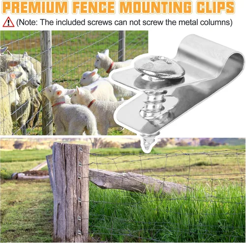 Miniatura 7 de 120 piezas de abrazaderas de alambre de valla de acero inoxidable con 120 piezas de tornillos de acero inoxidable para alambre soldado de calibre