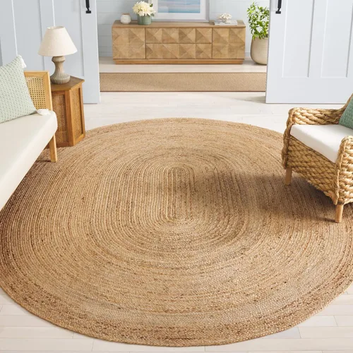 Miniatura 9 de SAFAVIEH Alfombra 5x8 - Colección Cape Cod - Marrón Natural, Jute Trenzado Hecho a Mano de Trama Plana (CAP252A)