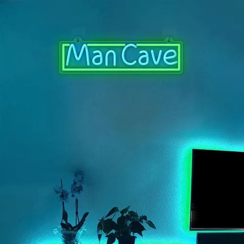 Miniatura 7 de YuanDian Letrero de Neón Man Cave, Luces de Neón para Decoración de Pared de Cuarto de Jugadores, Ideas de Regalo para Niños Gamers Sobrino Hombres