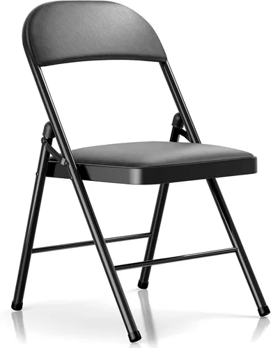 1 paquete de sillas plegables con cojín acolchado, sillas de metal con asientos cómodos y marco de acero duradero, silla plegable para bodas en
