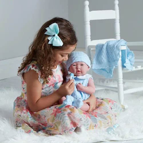 Miniatura 8 de Muñeca de bebé anatómicamente correcta de niño real Muñeca de bebé de 15" totalmente de vinilo JC Toys - La Newborn Fabricada en España Azul
