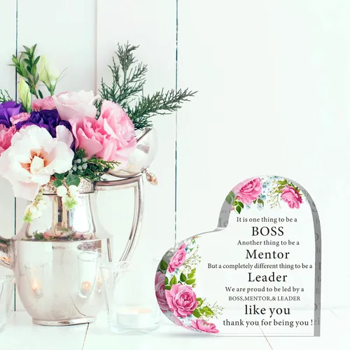 Miniatura 4 de Yulejo Regalos de jefa para mujer, decoración de escritorio de oficina, citas inspiradoras, regalos de cumpleaños, recuerdo de agradecimiento