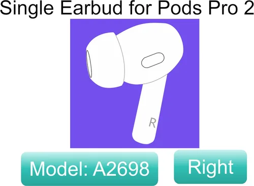 Miniatura 5 de Meenova Reemplazo de auriculares originales A2931, A2698, A2699 para AirPod Pro (2ª generación), solo un lado derecho de la oreja, A2700, compatible